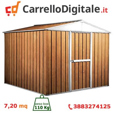 Box in Acciaio Zincato 2.76 x 2.60 m x h2.12 m - 110 KG – 7,2 metri quadri - LEGNO
