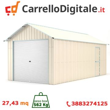 Box in Acciaio Zincato 3.60 x 7.62 m x h 3.15 m - 562 KG - 27.43 metri quadri - BEIGE