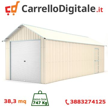 Box in Acciaio Zincato 3.60 x 10.66 m x h 3.15 m - 747 KG - 38.37 metri quadri - BEIGE