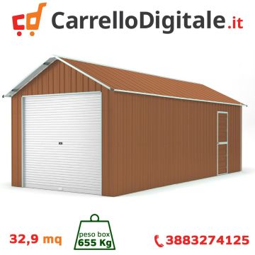 Box in Acciaio Zincato 3.60 x 9.14 m x h 3.15 m - 655 KG - 32.9 metri quadri - LEGNO
