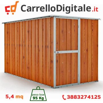 Box in Acciaio Zincato 1.75 x 3.07 m x h1.82 m - 95 KG - 5,4 metri quadri - LEGNO