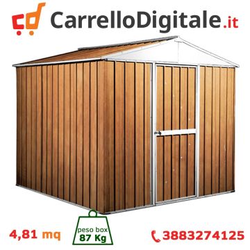 Box in Acciaio Zincato Casetta da Giardino 2.75 x 1.75 m x h2.15 m - 87 KG – 4.81 metri quadri - LEGNO