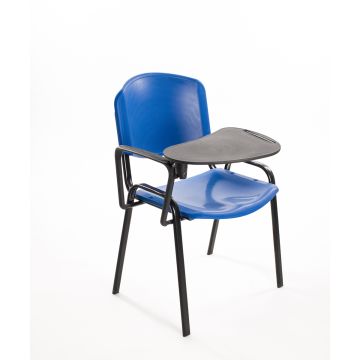 Sedia  Impilabile in Plastica BLU - con Ribaltina Conferenze 