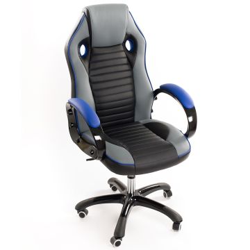 Poltrona da Ufficio Presidenziale - Mod. Sport Racing - ideale per Gaming - Blue