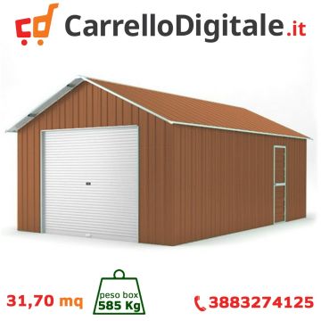 Box in Acciaio Zincato 4.38 x 7.24 m x h 3.31 m - 585 KG – 31,7 metri quadri - LEGNO